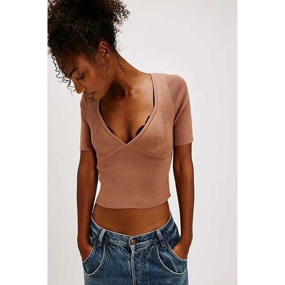 Free People Knitted V Neck